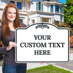 Custom Decorative Sign, Personalized Metal Sign for Driveway, Home, Airbnb, Door Plaque,White Background Black Border Sign, 18x24 Inches, ACM, Fade Resistant, Made in USA by Sigo Signs