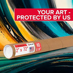 Paclord 2" x 72" Heavy-Duty Reinforced Cardboard Mailing Tube, Pack of 4 Tubes with 8 Caps – Secure USPS Approved – Great for Shipping and Storing of Prints, Artwork, Posters or Documents
