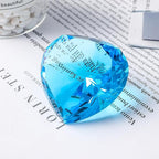 SWTHONY 60mm Crystal Diamond Paperweight Heart Shaped Glass Gems Big Fake Diamonds for Women Desk Nail Background for Pictures Wedding Centerpiece Lake Blue
