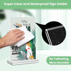 Acrylic Sign Holder 4x6, 21 Pack Clear Table Menu Vertical Double Sided Display, Plastic Menu Stand Paper Holder Suitable for Restaurants Office Store Show Fair