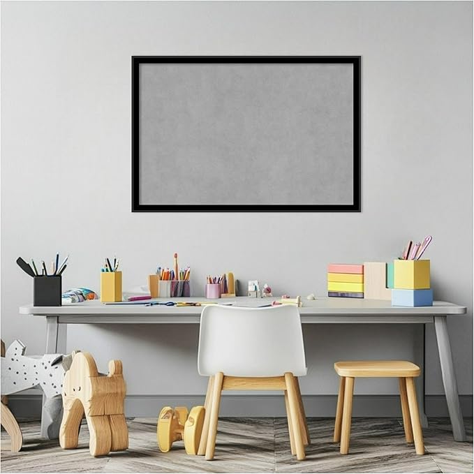 Amanti Art Black Framed Magnetic Board 17x25 Medium Vision Board for use with Magnets, 100% Metal Sheet to Display Items as Office Decor or for Home Organization in mudroom, Kitchen or Kids Room