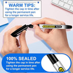 SFAIH 100 Black Permanent Markers Bulk -1s Quick Drying, Fine Point Markers for Writing, Labeling, School & Office, Warehouse, Business, Logistics, Waterproof Ink on Paper, Plastic, Metal, Cardboard