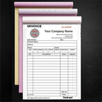 Custom Invoice Book in 3-Part /2-Part Receipt Book with Carbon Copies Personalized Carbonless Service Invoice Form Books Sales Order Book with Company Name Logo Address,A-Invoice Book