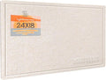 Lightomorrow Bulletin Board, 24 x 18 inches Decorative Felt Pin Board, Vision Board Cork Board Alternative for Wall, Foldable Photo Board with 20 Pushpins - Oatmeal