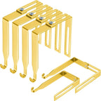 Amylove 4 Pcs Adjustable Cubicle Hanger Universal Partition Metal Cubicle Hooks Door Hanger, Adjusted to Fit Panels with 1 3/8 Inch to 3 1/2 Inch Thickness for Office Whiteboard (Gold)