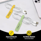 Wrap-It Storage Cable Labels - Large, Macaron (30-Pack) - Colorful Write-On Tags for Basement and Office Organizing