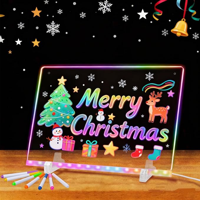 SetGame LED Drawing Board for Kids, 16 Inch Doodle LED Note Boards with Colors, 2026 Birthday Gifts for Boys Girls Ages 5 6 7 8 9 10 12+ Year Old, Magic Glow Art Toys for 6 7 8 9 10 Year Old