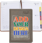 Custom Personalized 2026 A5 Planner - Customizable with Logo/Photo/Text | Soft PU Leather Cover, Monthly/Daily/Academic Weekly Pages & Calendar for School, Brown