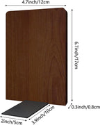 Brosisincorp Walnut Wood Book Ends for Shelves - Hand Polished Edges, Non-Skid Bookends for Heavy Duty Book Holders Office Desk Shelves Decorative Book Organizer, 6.69"H x 4.72"W x 3.94"L (2 Pairs)