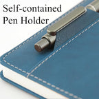 SLFreMint Premium Hardcover Notebook with Pen and Pen Holder Clip, Card Pockets, 240 Pages, College Ruled, 80GSM, Leather Note Book for Work, Study, Diary and Other Scenarios, Suitable Journal for Both Men and Women