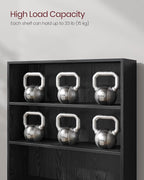 VASAGLE Set of 2 Bookshelves, 31.5 Inches Wide, 3-Tier Open Bookcases with Adjustable Storage Shelves, Floor Standing Units, Ebony Black ULBC173T56-2