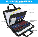 Accordion File Organizer with Lock, Fireproof Expanding File Folders with 13 Pockets Important Document Organizer with Handle & Labels, Portable Document Folder for Letter A4 Files and More