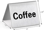 New Star Foodservice Stainless Steel Table Tent Sign (Silver (Coffee), 2 x 2-Inch (Set of 2))