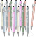 Zonon 12 Pcs Inspirational Pens Bulk Funny Ballpoint Pen with Stylus Tip Motivational Gifts for Valentine's Day Teacher Coworkers Nurse School Office Supplies(Morandi,Boss Lady)