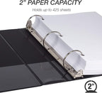 Samsill Durable 2 Inch Binder, Made in the USA, Round Ring Customizable Clear View Binder, Black, 4 Pack (MP48460)