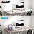Marbrasse Desk Organizers and Accessories, 5-Tier Paper Letter Tray Organizer with File Holder, Mesh File Organizer, Office Desk Accessories & Organization for Supplies (Black)