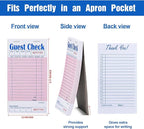 Methdic Guest Checks Pink Server Note Pads 1000 Orders Waitress Notepad for Restaurants (20 Books)…