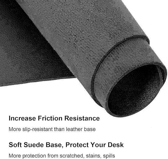 SUJAYU Dual Sided PU Leather Desk Pad, Mouse Pad, Office Desk Mat, Non-Slip Laptop Desk Pad, Waterproof Desk Writing Pad for Office and Home (31.5" x 15.7", Black)