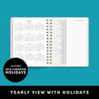 PAPERAGE 2026 Weekly & Monthly Planner, 12 Months (January 2026 - December 2026), 6.6 in x 8.1 in, Spiral Bound 2026 Planner with Weekly, Monthly & Yearly Views, Note Pages & Inner Pocket – Raspberry