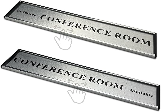 SINKAA Custom Slider Sign for Door and Wall - 2 X 10 inch Custom Slider Sign for Home, Office, Hotels, Hospital, Conference Room, Slider Door sign with Aluminum Holder