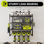 KAFAHOM Power Tool Organizer, Garage Tool Organizers and Storage,Drill Holder Wall Mount, Storage Rack for Cordless Drill, Heavy Duty Tool shelf with Screwdriver Holder/Pliers Holder/Hammer Holder