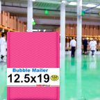 iMBAPrice 12.5x19 Inches Hot Pink Color Polybubble Bag, 100-Pack Large Size #6 Self Seal Poly Bubble Mailers Padded Packing Envelopes (Total 100 Bags)