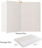 Lightomorrow Thickened Bulletin Board - 47 x 35 Inches, Decorative Felt Board Pin Board for Wall - 4' x 3' Foldable Photo Display Board with Self-Adhesive Tape, Includes 20 Push Pins - Oatmeal