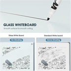 MaxGear Glass Whiteboard, Tempered Magnetic Dry Erase Board 72 x 48 Inch, Frameless Wall Mounted, Office Classroom Conference Room Home Use, Includes Markers, Eraser, Magnets & Mounting Kit