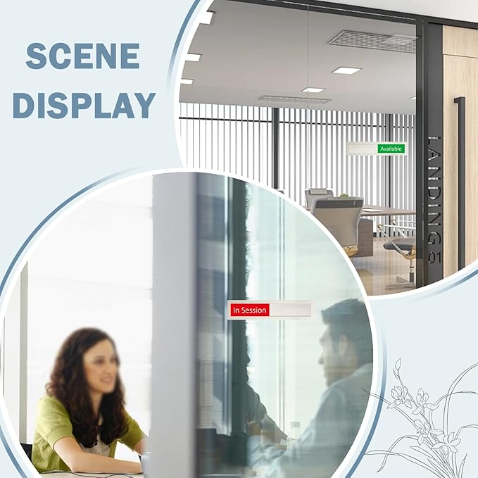 In Session or Available Sign,Vacant Occupied Indicator for Home Office Hotles Hospital Restroom, Slider Door Sign Tells Whether Room in Use or Available-7'' x 1.5'' - Stainless Steel,Silver