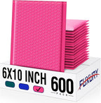 Fuxury Bubble Mailers 6x10" 600 Pack Pink Thick Padded Envelopes Usable Size 6x9" Mailing Envelopes Bubble Padded, Shipping Bags for Mailing,Packaging, Small Business, Boutique, Bulk #0