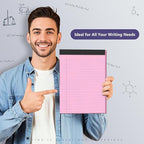 3 Pack Legal Pads 8.5 x 11 College Ruled Colored Note Pads 8.5" x 11" Lined Paper Chipboard-Backed Notepad with Micro-Perforated Notebook Paper for Office & School Supplies 50 Sheets/Pad