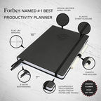 Smart Planner Pro – Undated Daily Planner – Medium B5 – Achieve Goals & Increase Productivity with Weekly, Monthly, Work Sections - Organizer Planner with Back Pocket, 3 Satin Bookmarks & Pen Holder