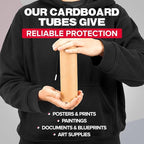 Paclord 2" x 12" Heavy-Duty Reinforced Cardboard Mailing Tube, Pack of 1 Tube with 2 Caps – Secure USPS Approved – Great for Shipping and Storing of Prints, Artwork, Posters or Documents