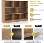 Tangkula 8-Cube Bookcase, Wood 3 Tier Open Storage Bookshelf, Modern Multipurpose Display Cabinet for Living Room, Study, Reading Nook, 48 x 12.5 x 36.5 Inch, Natural