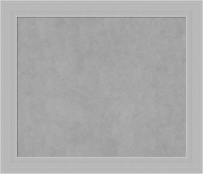 Amanti Art Silver Framed Magnetic Board 24x28 Medium Vision Board for use with Magnets, 100% Metal Sheet to Display Items as Office Decor or for Home Organization in mudroom, Kitchen or Kids Room