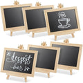 Juvale Wood-Framed Mini Chalkboard Signs - Double-Sided Chalk Board Stand - Versatile Tabletop Sign for Menus & Messages - Buffet Signage & Wedding Display Stand - Pack of 6, 6 x 4 in Writing Area