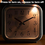 Tinload 5.5" Large Analog Alarm Clock Silent Non Ticking, Gentle Wake, Beep Sounds, Increasing Volume, Battery Operated Snooze and Manual Light, Easy Set