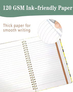 DHGPTS Spiral Journal Notebook, A5 Cute Notebooks for Women Men, College Ruled Hardcover Notebook for Work & Note Taking, 60 Pages Double-Wire Journals for Writing, Cool Yellow Ducks