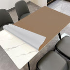 Zinkooat Leather Table Cover,1.8mm Thick,30x60 Inch Desk Cover,Large Desk Mat,Table Protector,Table Cover Protector,Kitchen Table Cover,Dining Table Mat,(Khaki+Silvery,30x60)