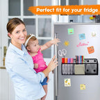 Ameceres Magnetic Pencil Holder - Extra Strong Magnets Mesh Marker Holder Perfect for Whiteboard, Refrigerator and Locker Accessories (3 Baskets, 1 Pack Black)