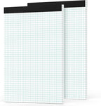 Zaviko Graph Paper Pad 8.5 x 11, 2 Pack, 4x4 Graph Ruled, Grid Paper Pad 8-1/2" x 11", Blueprint Quadrille Pad, Easy Tears Off, Grid Pad Notebook 8.5 x 11, White 70 GSM Graft Paper, 30 Sheets/Pad
