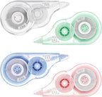 JEFURE 4 Pcs Colorful Core Correction Tape, 39.37 Ft White Wrong Out Tear-Resistant Bulk, Instant Corrections Easy to Use Applicator for School, Office, Note Taking, Journal (Tape Width 0.2 in)