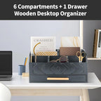 ZALIOJI Wooden Desk Organizer Mail Organizer Countertop, Desktop Organizer Mail Sorter Mail Holder Bill Organizer for Desk, Desk Organizers and Accessories for Women (Black)