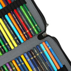 Vomgomfom Colored Pencil Case - 252 Slots Pencil Holder with Zipper Closure Twill Fabric Large Capacity Pencil Case for Watercolor Pens or Markers, Pencil Case Organizer for Artist (Black)