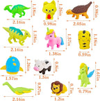 URSKYTOUS 80Pcs Animal Erasers Kids Desk Pets Pencil Erasers 3D Puzzle Eraser Bulk Fun Cute Mini Animal Eraser Toys for Classroom Rewards, Game Prizes, Treasure Box, Easter Egg Fillers