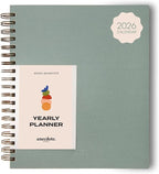 Anecdote Planner 2026 (8.5" x 10") Daily Planner Weekly Monthly Planner - 52 Weeks w/Library Buckram Cover, Brass Spiral - A4 Size Bleed-Resistant Paper – Dutch Blue