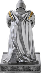 NCQIXIAO Medieval Templar Vanguard Officer Knight Pen Holder Pen Stand Desk Organizers and Accessories Resin Mobile Phone Stand as Gift for Office and Home Desk Organizer (Silver)