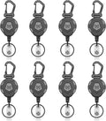 MNGARISTA 8-Pack Retractable Keychain, Heavy Duty Carabiner Badge Holder, Tactical ID Badge Reel with 31.5” Steel Retractable Cord, 8.0 oz