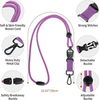 Fishent Breakaway Neck Lanyards for ID Badges, Adjustable Durable Heavy Duty Lanyard with Detachable Buckle for Keys Holder (Dark Violet)