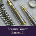 Bond & Regent Silver Chrome & 24 Karat Gold | Certified Luxury Grade Rollerball Pen | Nice Gift for Men & Women